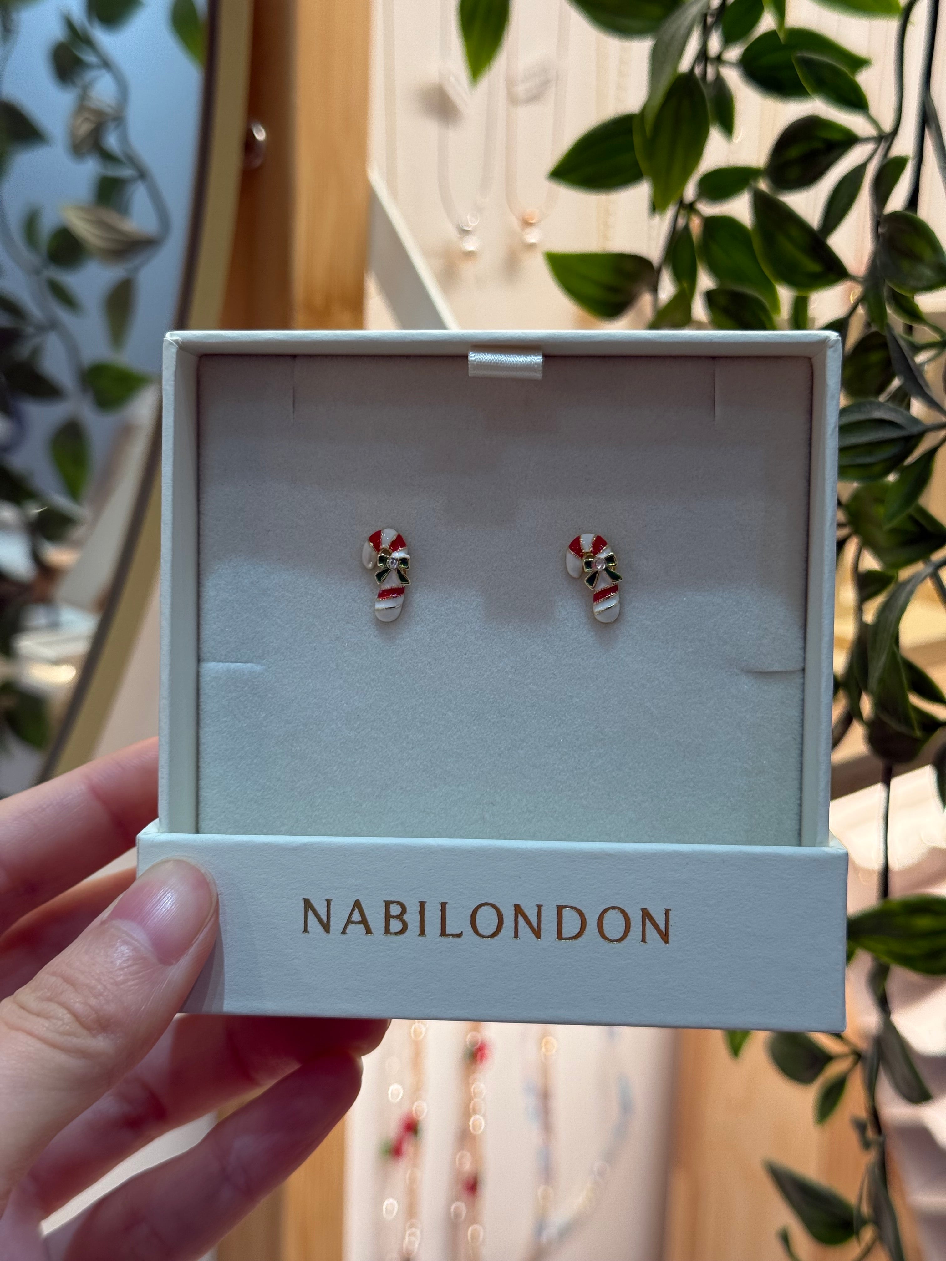 Christmas candy cane earrings