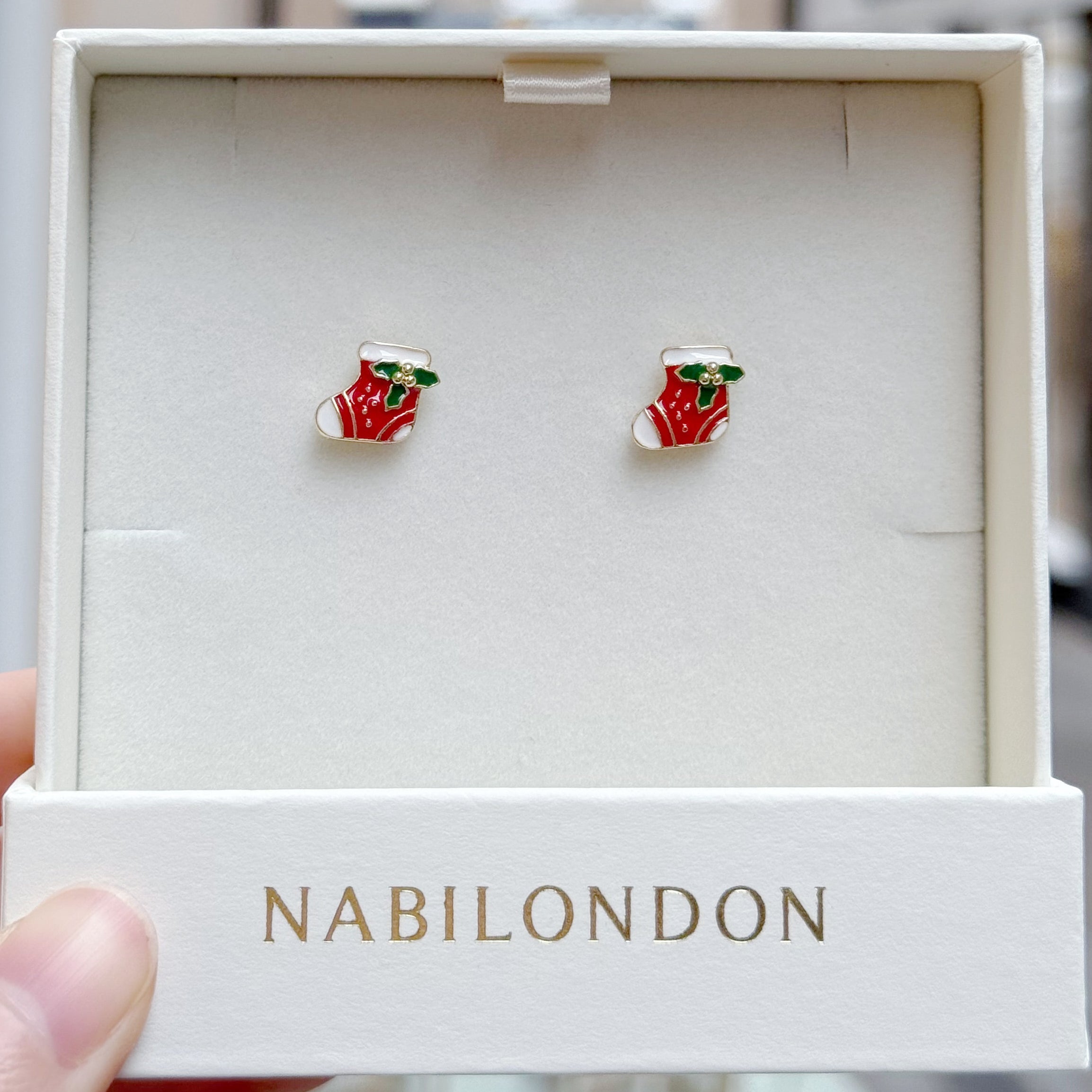 Christmas socks earrings