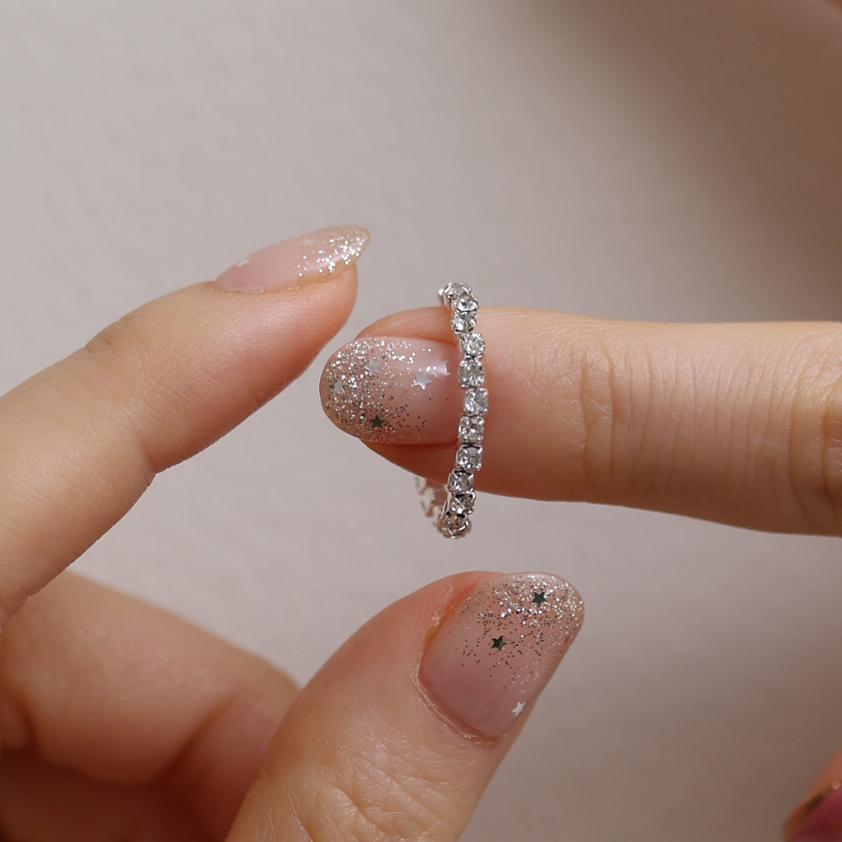 Stretchable tennis chain ring