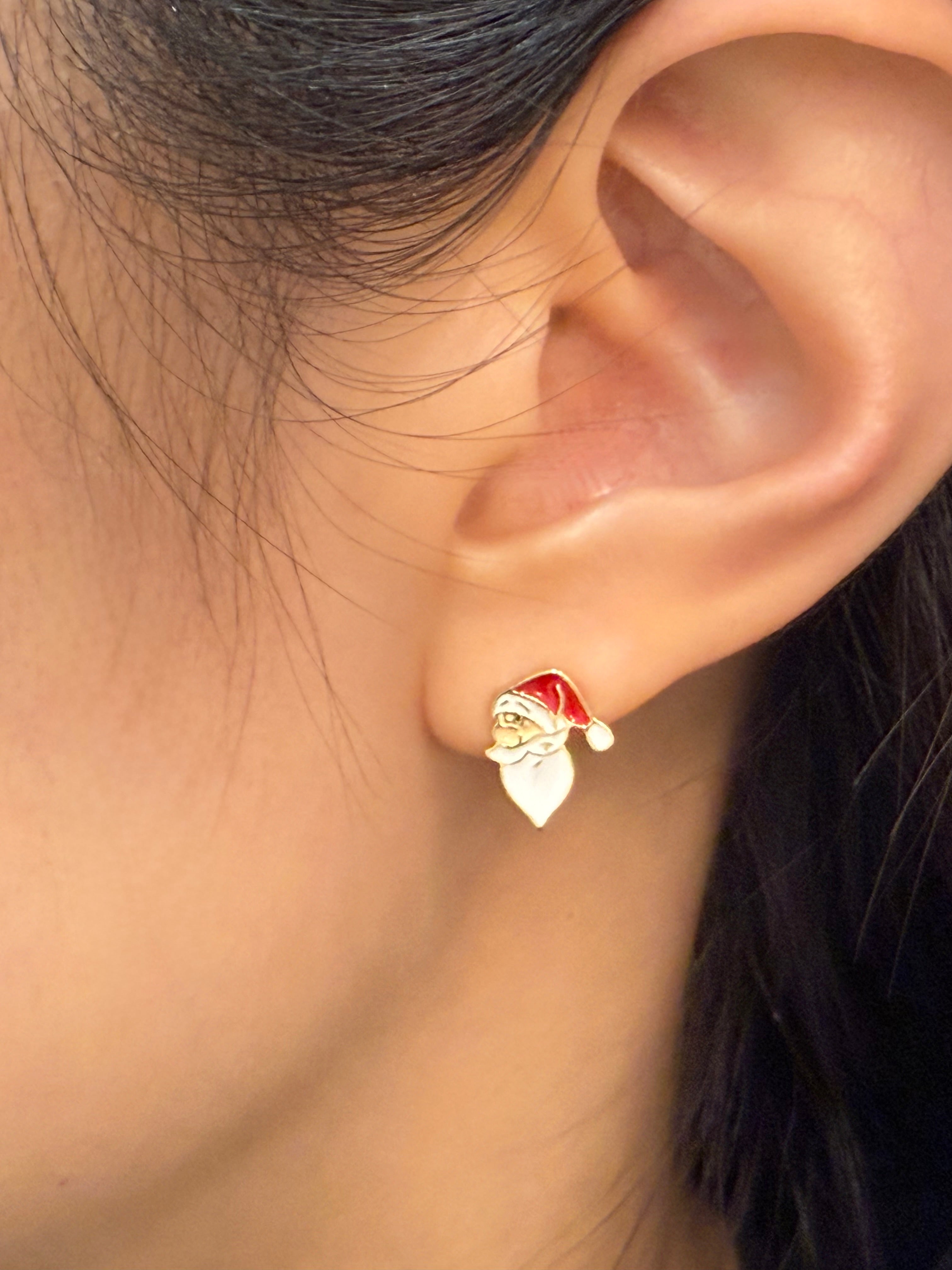 Christmas side santa claus earrings