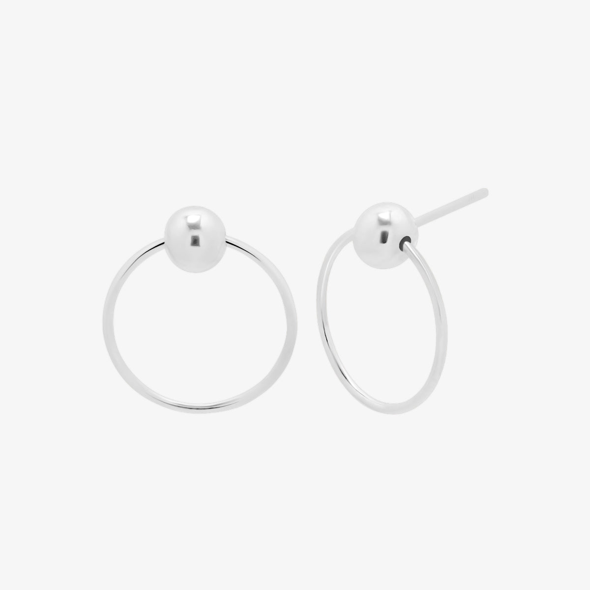 Ball with Line Circle Earrings featuring a modern geometric design with a delicate ball and sleek line detail, offering minimalist elegance and everyday versatility.