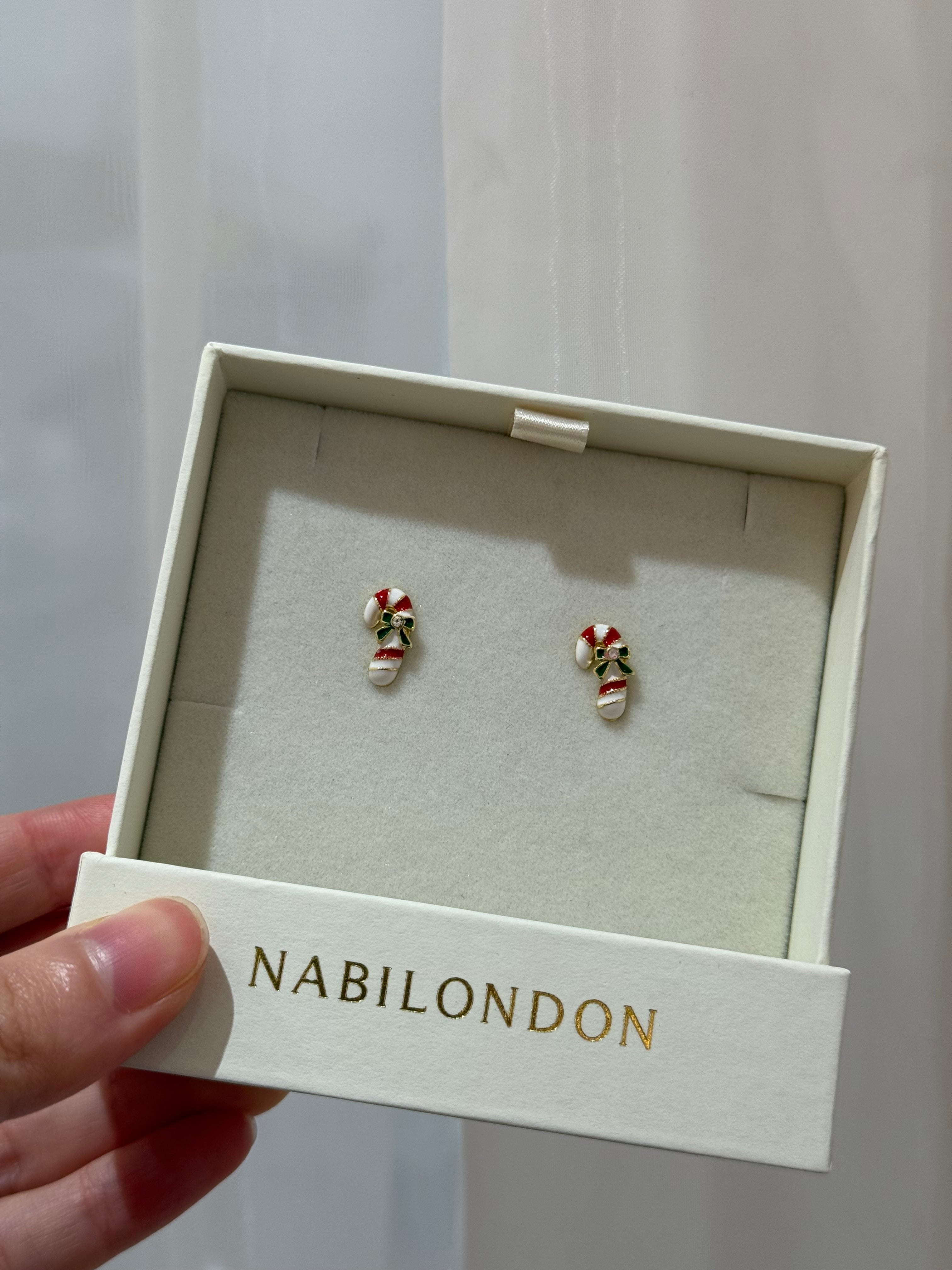 Christmas candy cane earrings