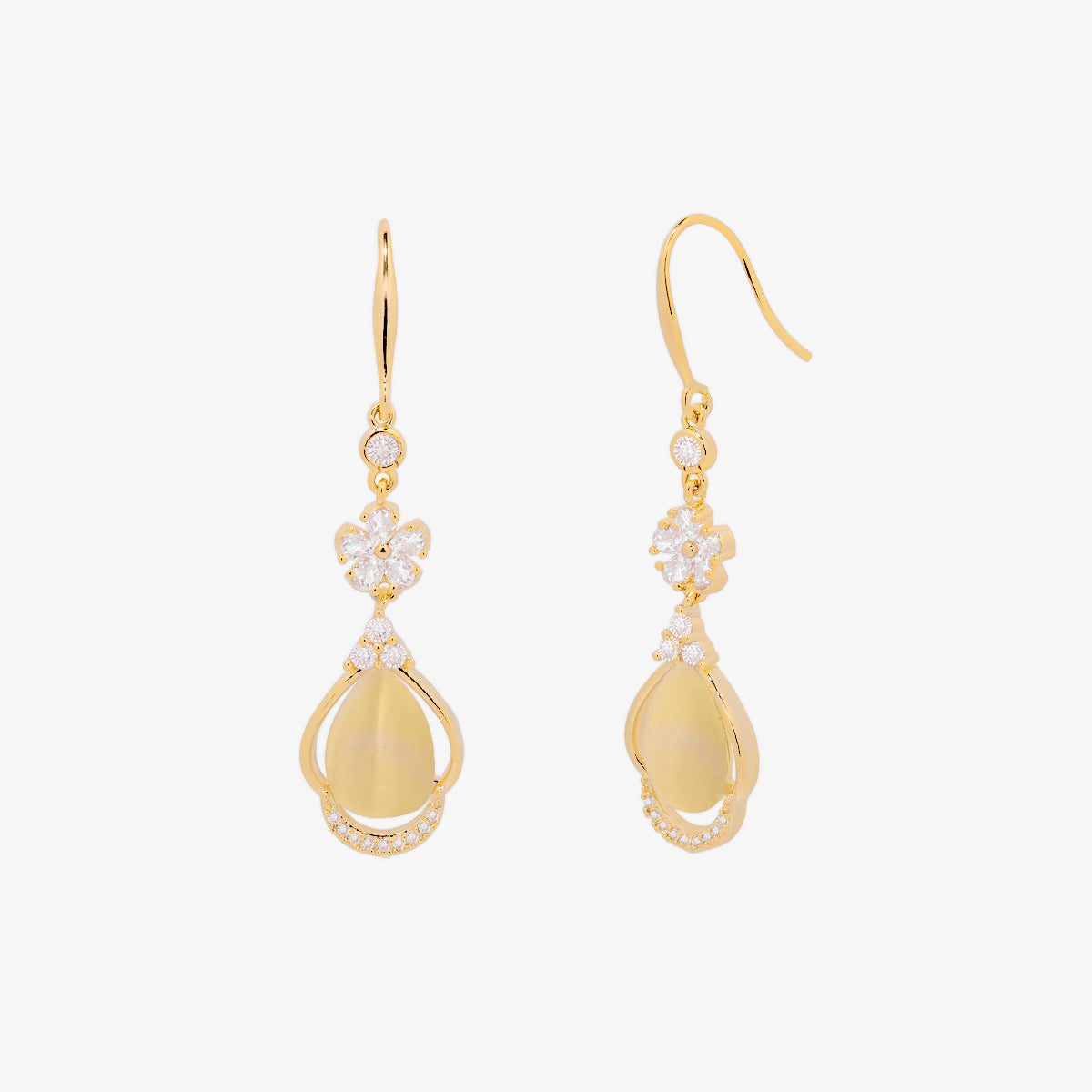 Mother of pearl hook drop earrings