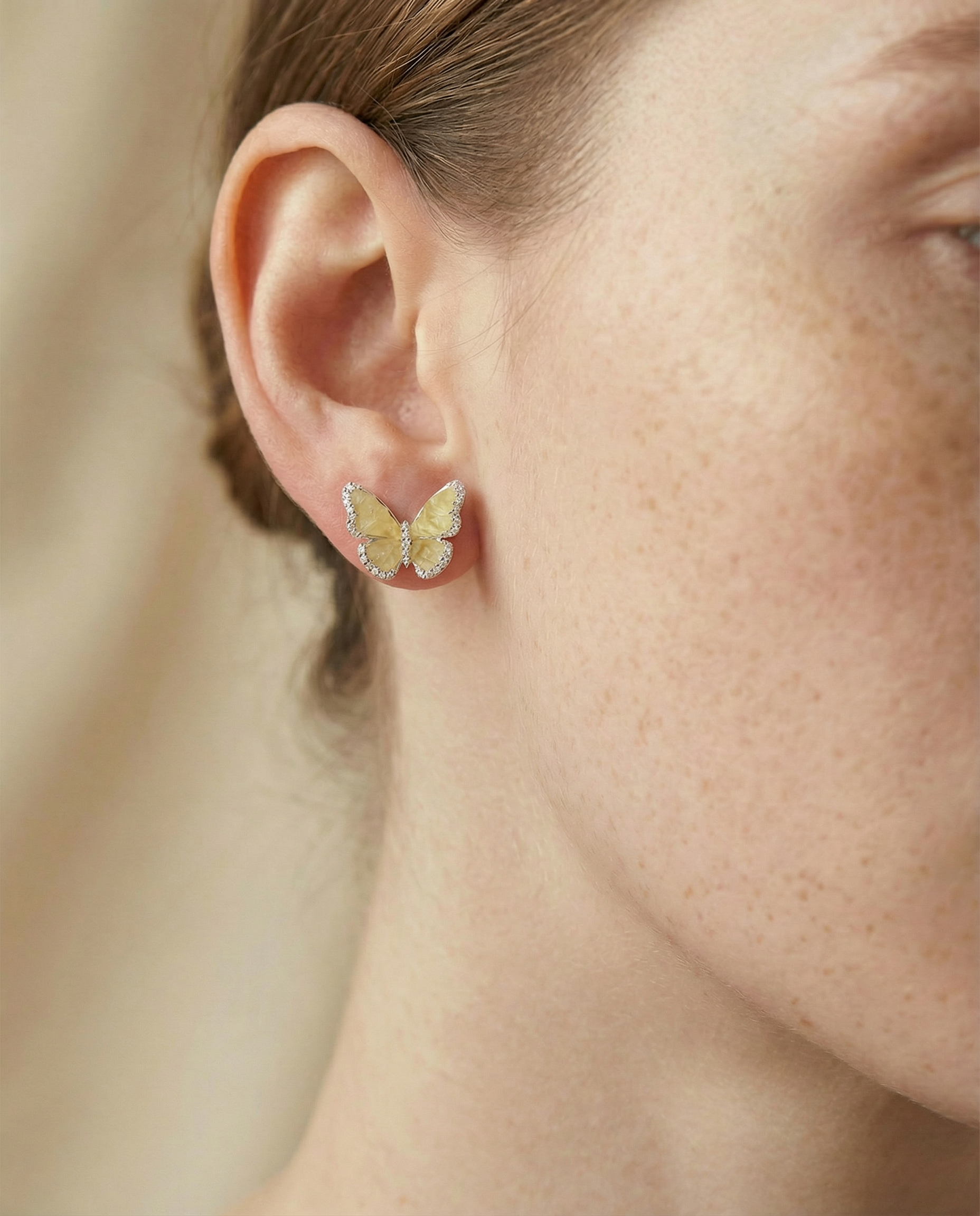 Champagne Glow Butterfly Earrings
