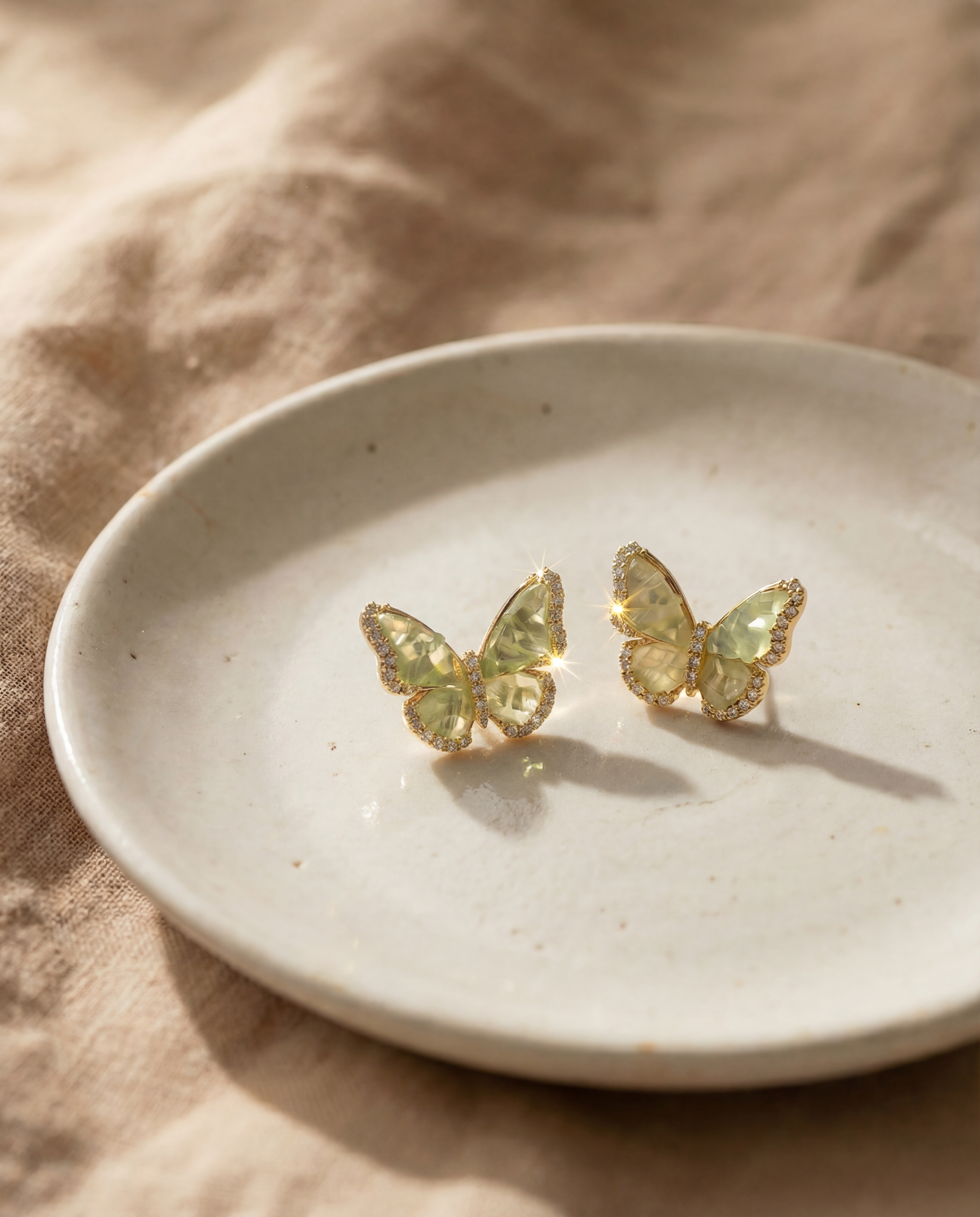 Champagne Glow Butterfly Earrings