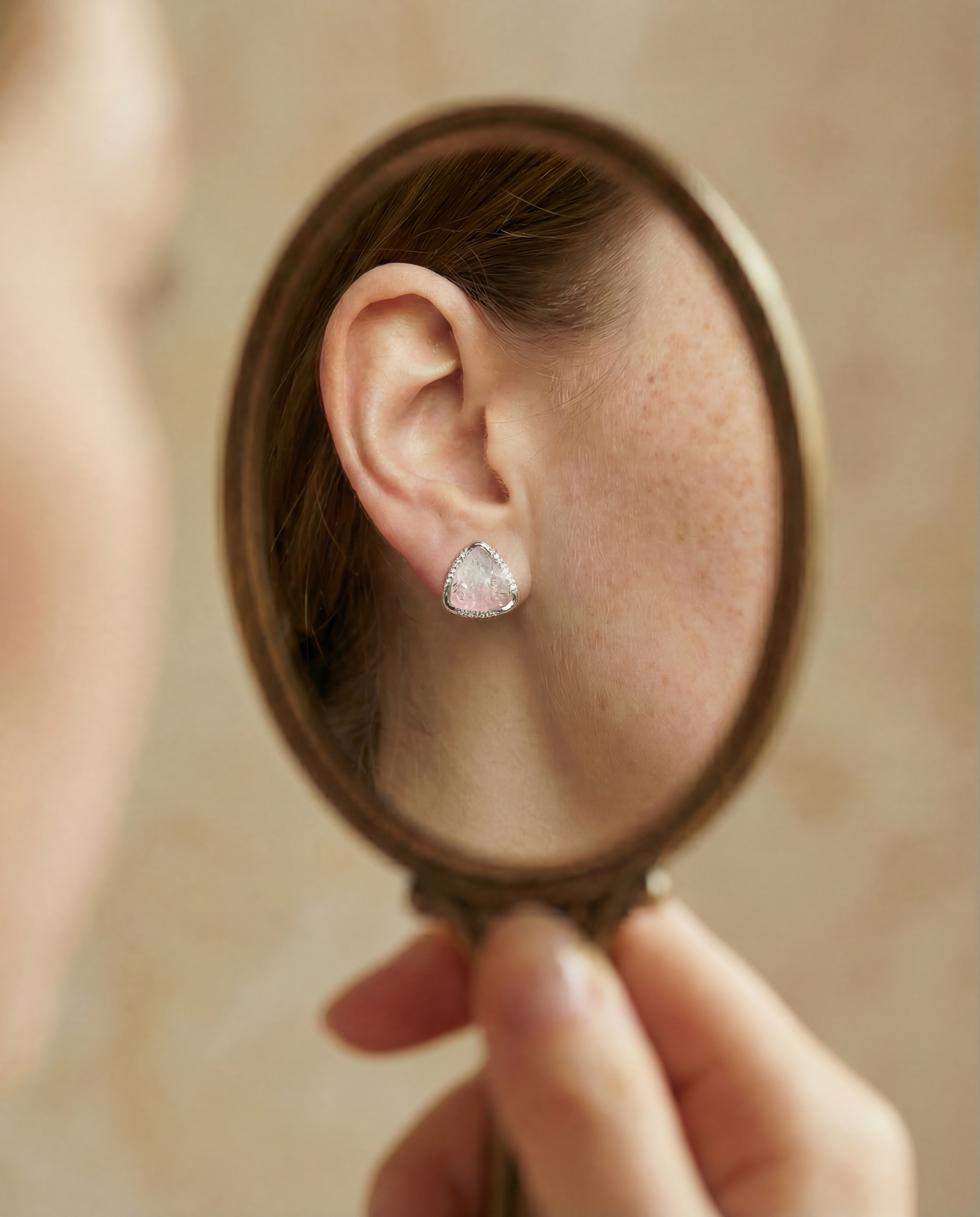 Ice Glow Triangle Stud Earrings