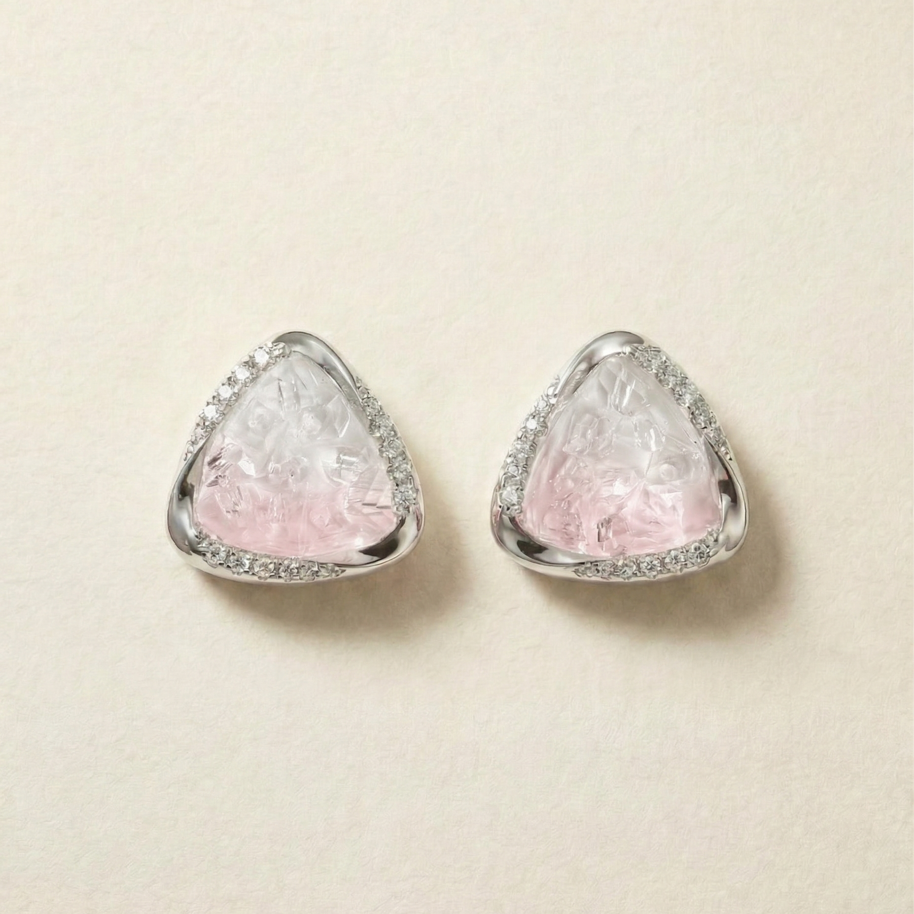 Ice Glow Triangle Stud Earrings