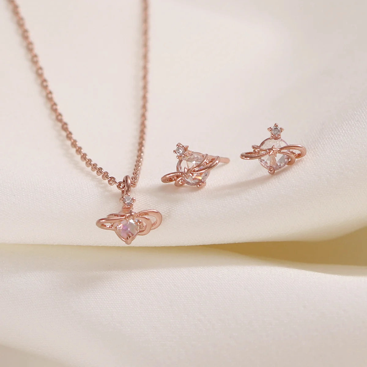 Princess saturn set in Rose gold