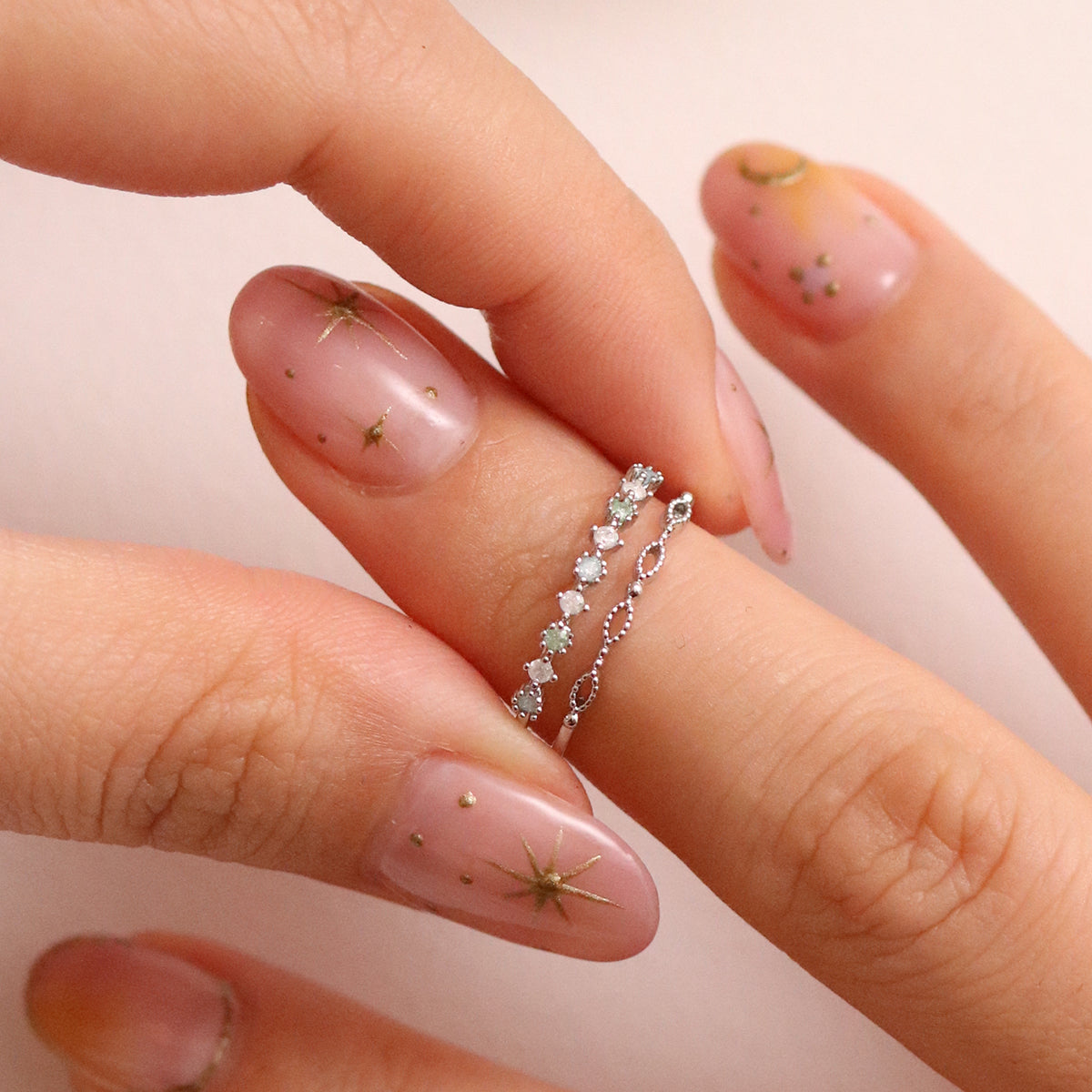 Peridot Cubic Layered Ring