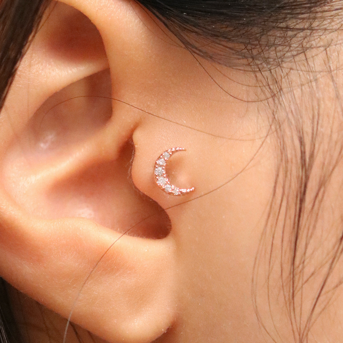 Crystal moon piercing