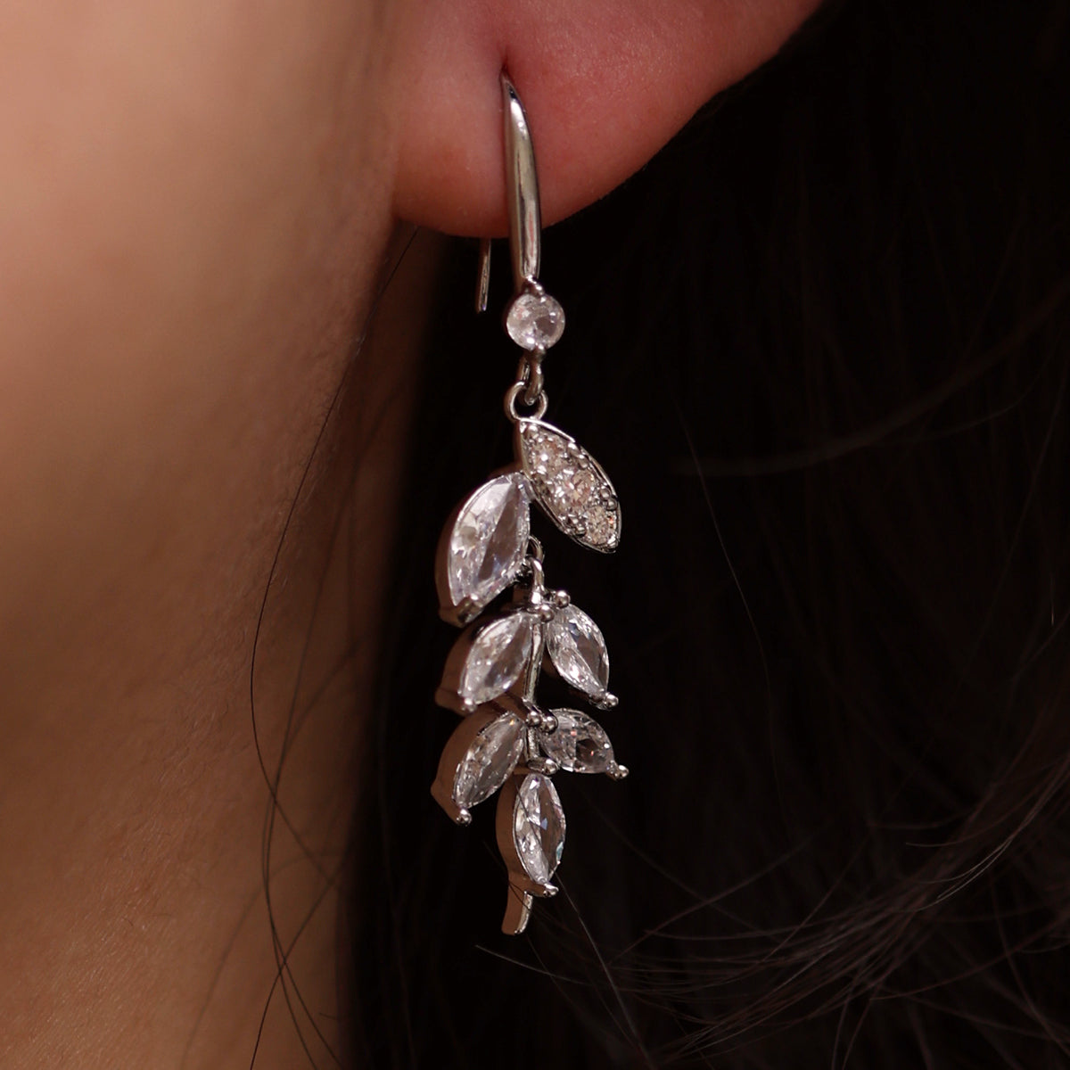 Vine drop hook earrings