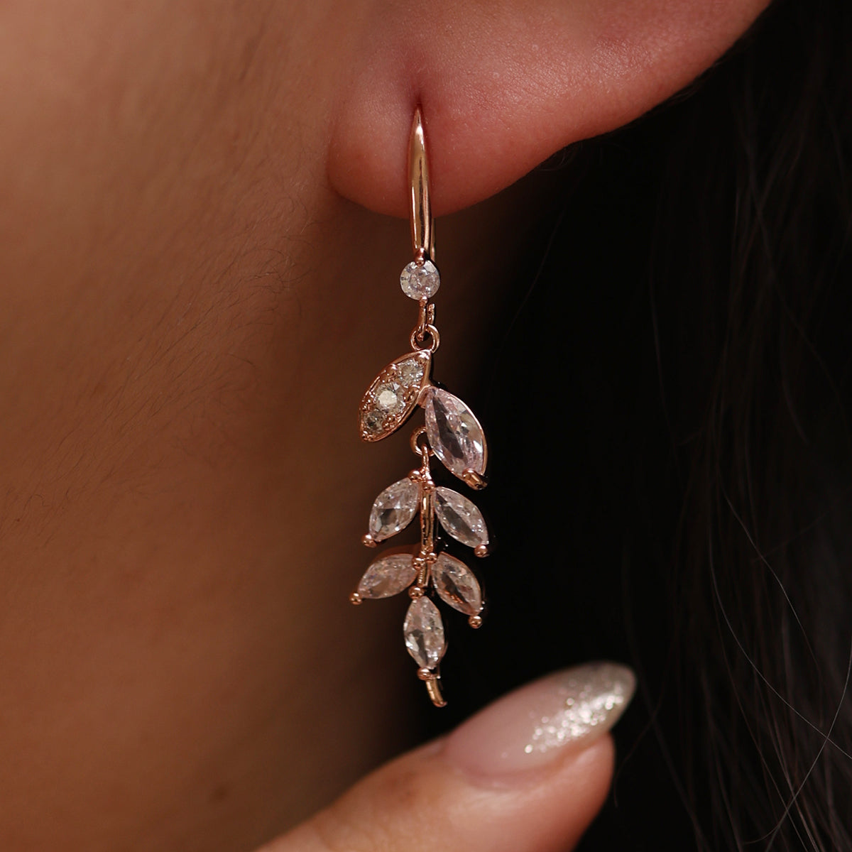 Vine drop hook earrings