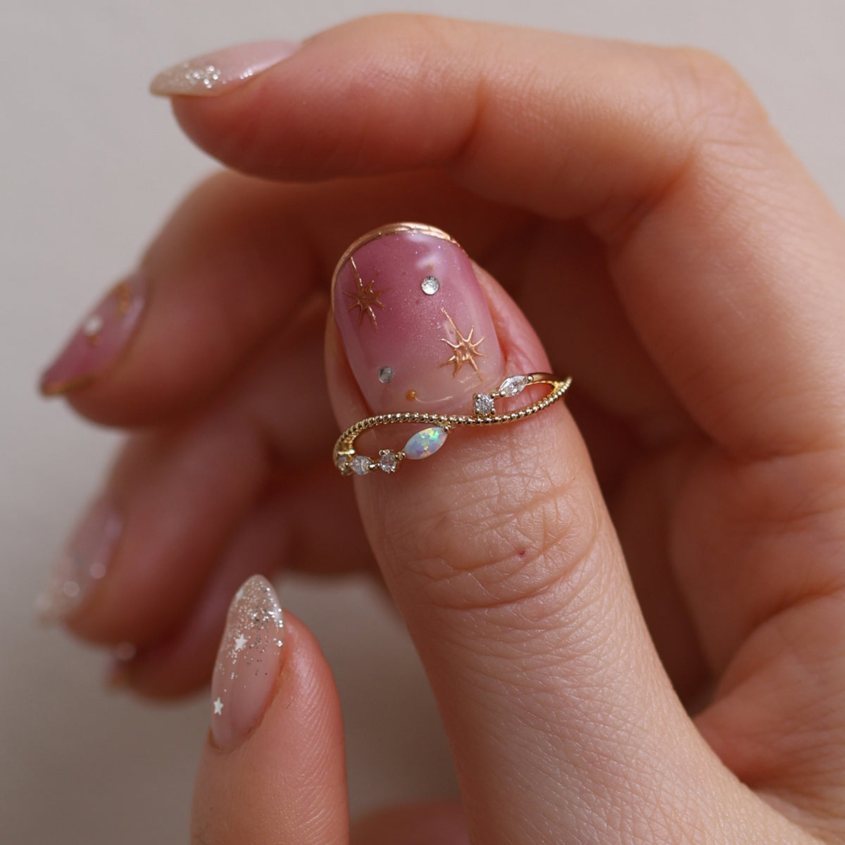 Opal layered ring