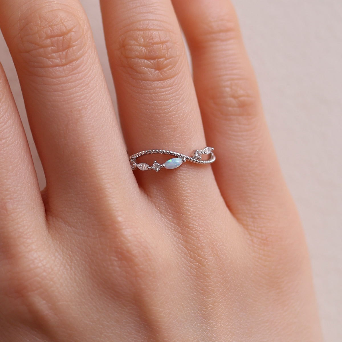 Opal layered ring