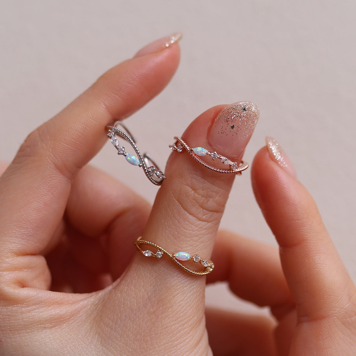 Opal layered ring