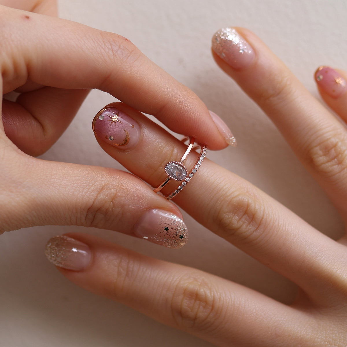 Double Sparkle Layered Ring