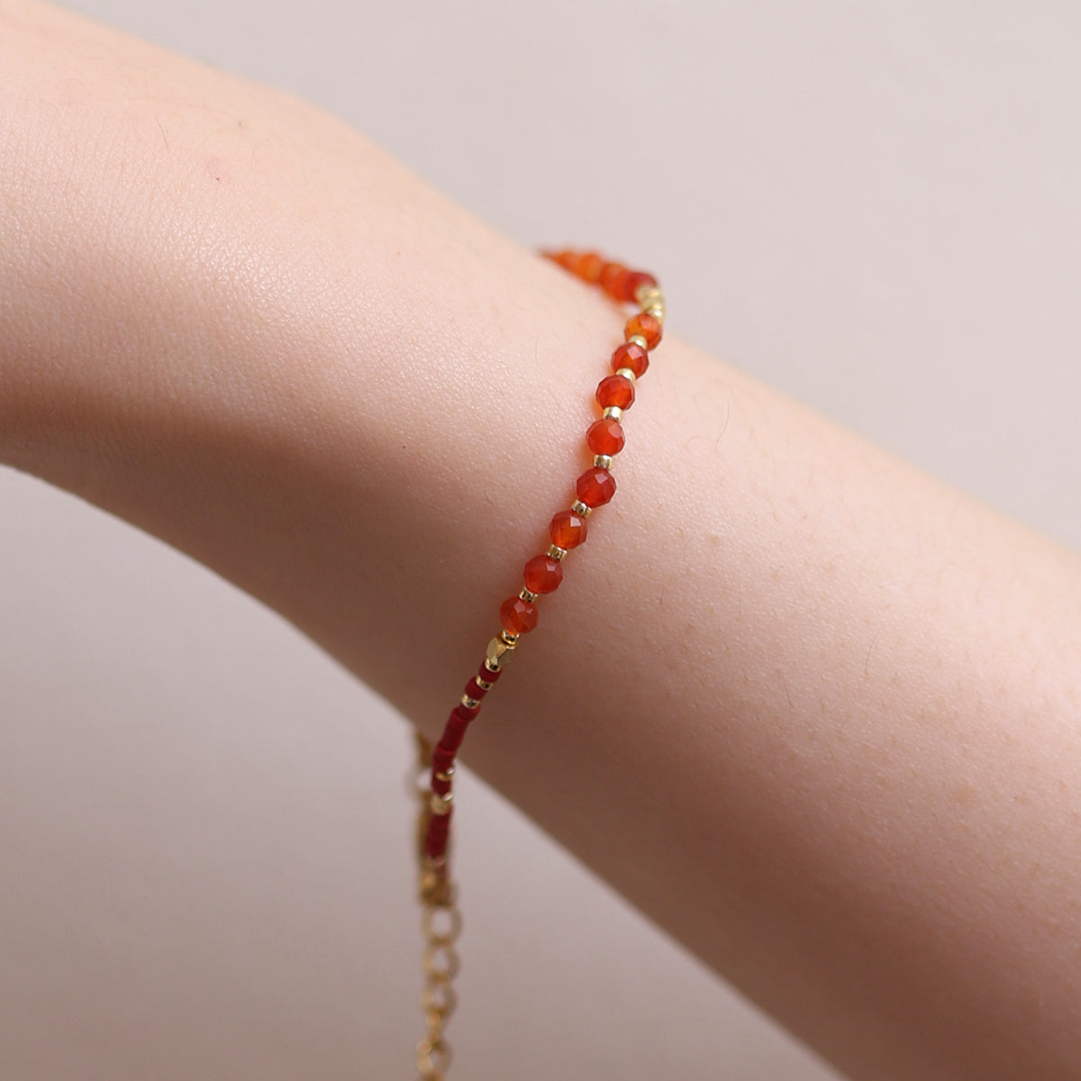 Carnelian beaded bracelet