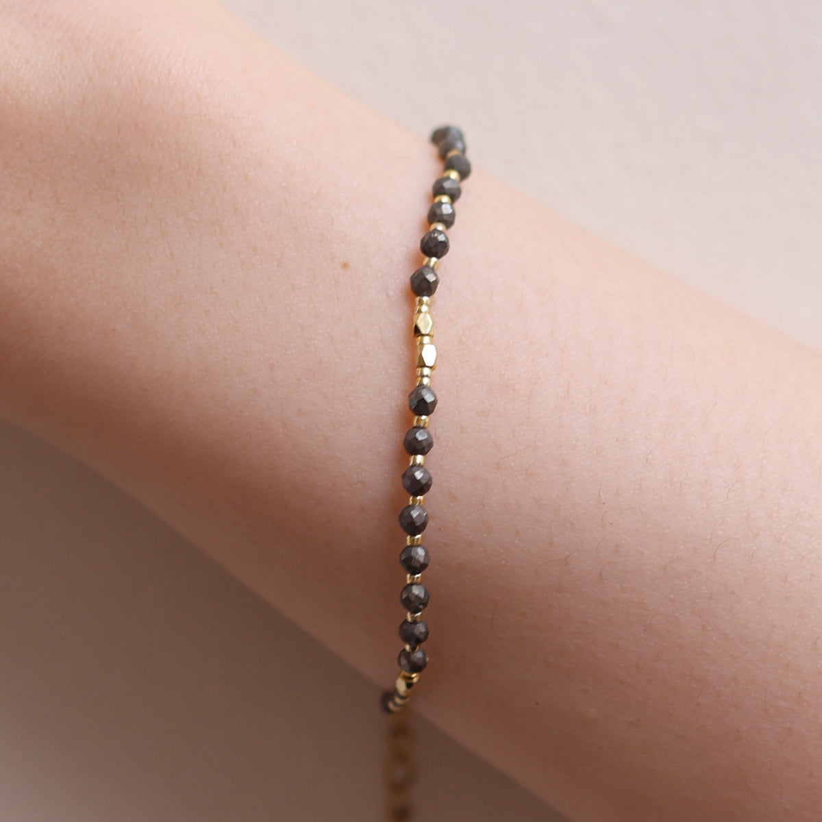 Grey Moonstone beaded bracelet