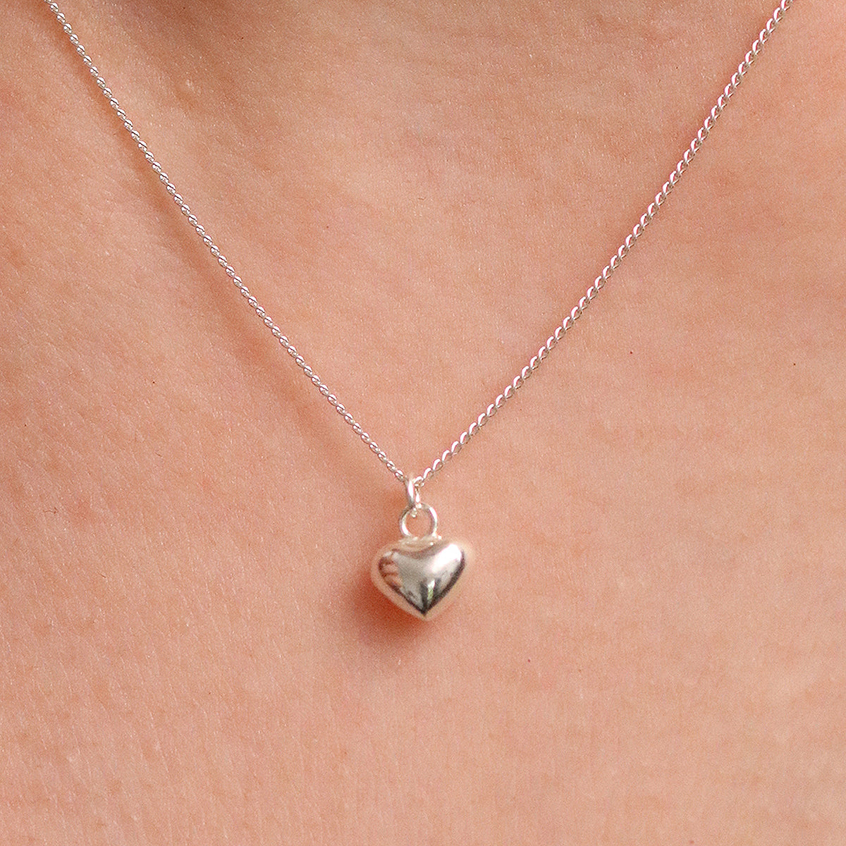 Filled heart pendant necklace