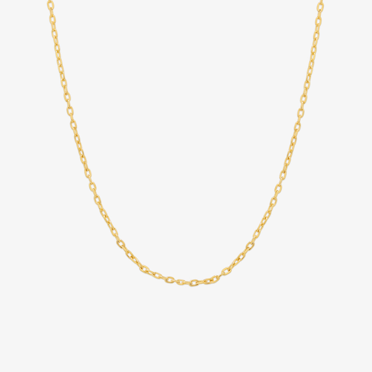 Simple plain chain necklace with a clean, unembellished design and subtle shine, perfect for everyday wear