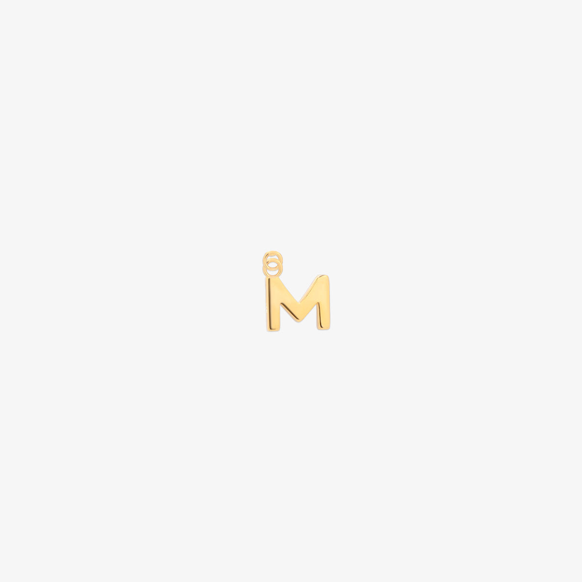 Classic gold initial pendant charm with a smooth, polished surface and elegant serif lettering.