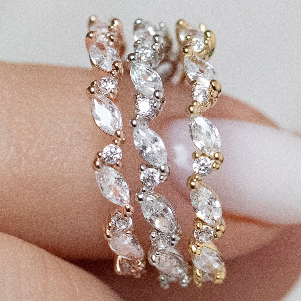 White topaz band ring