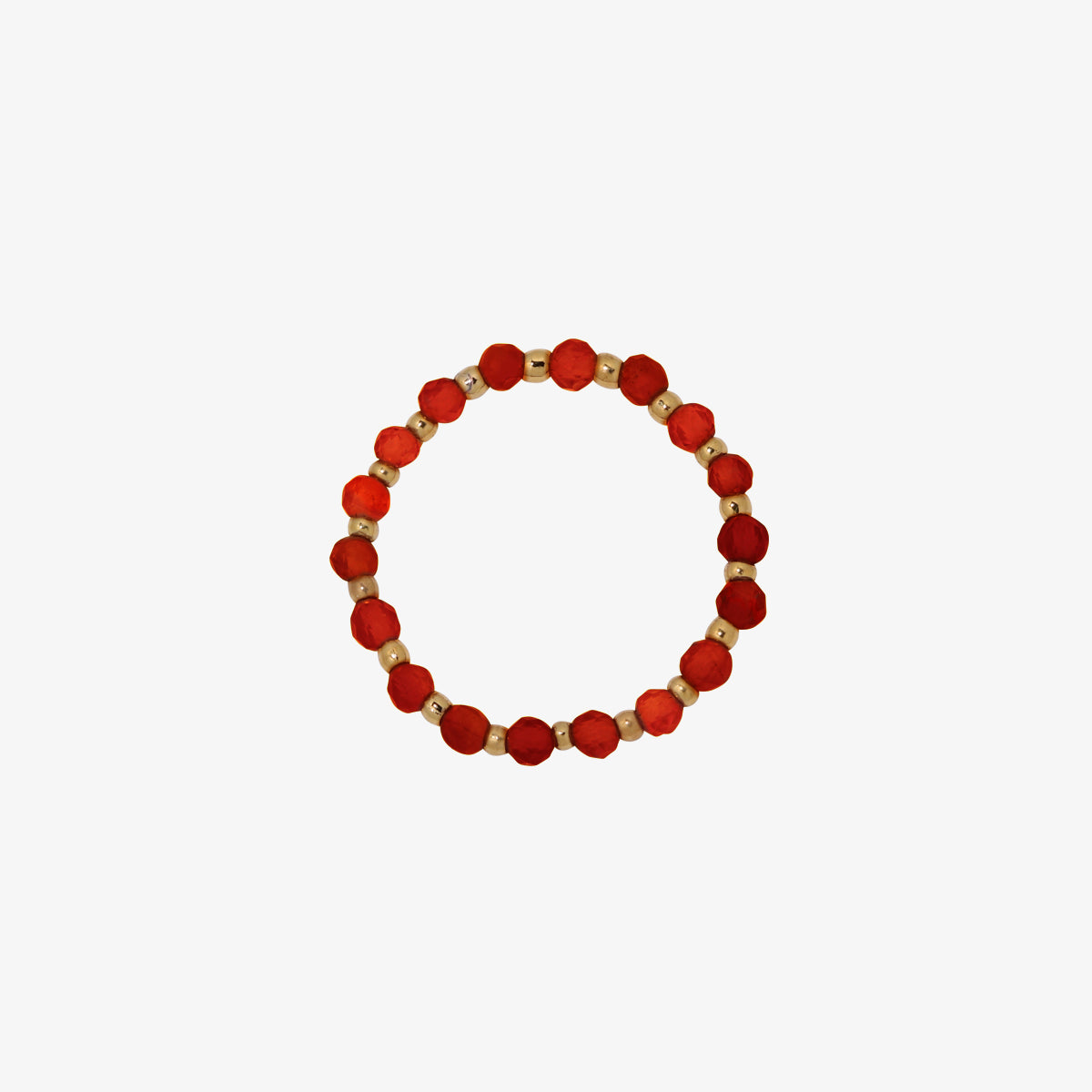 Stretchy Gemstone Ring featuring semi-precious gemstones and delicate sterling silver plated beads, offering a comfortable fit with a touch of refined elegance.