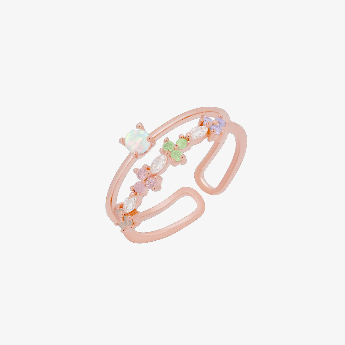 Layered Opal Bloom Ring