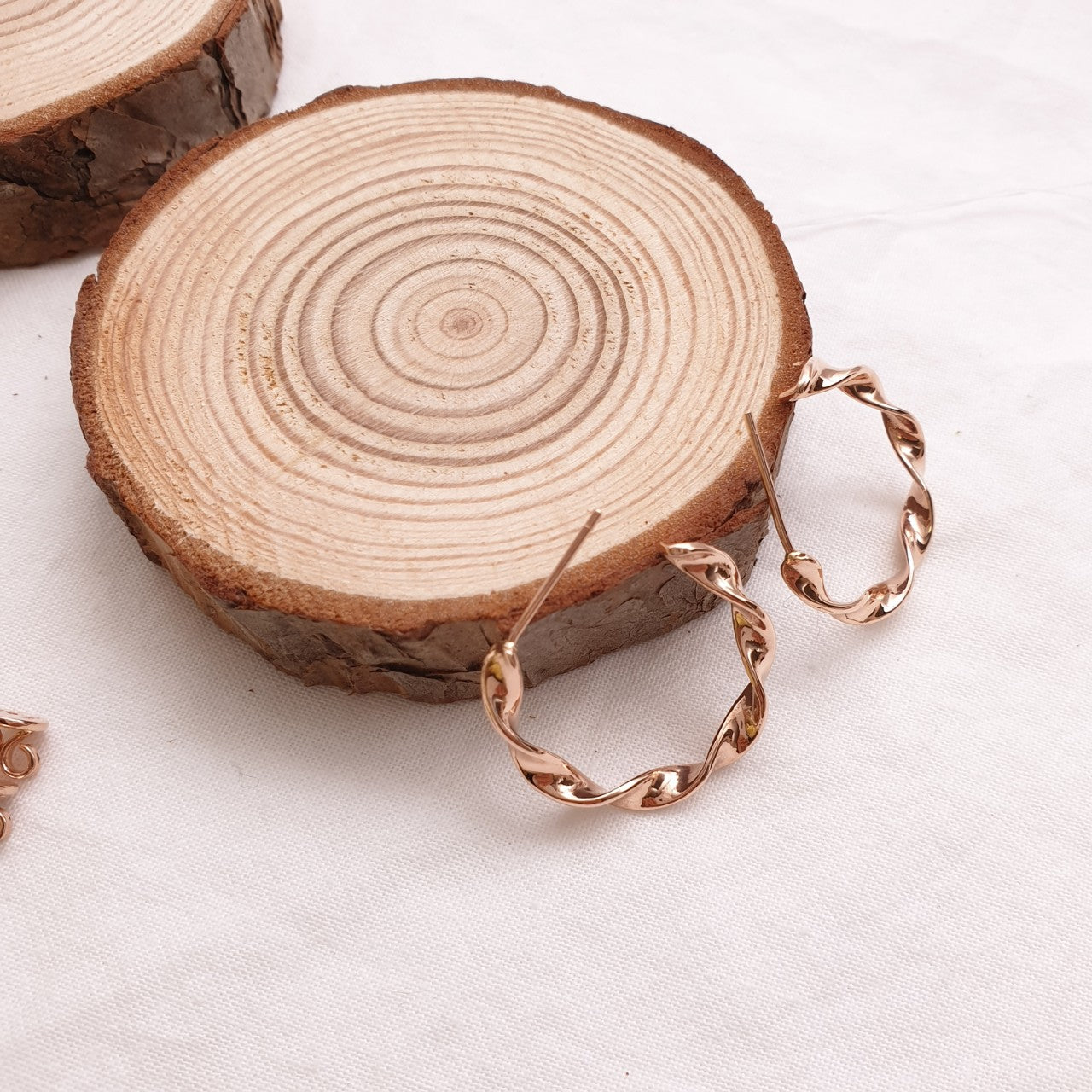 Twisted circle earrings