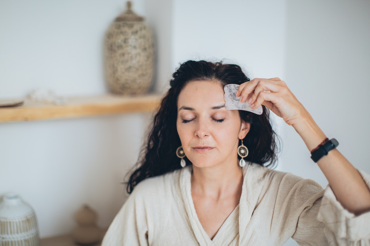 woman wearing earrings