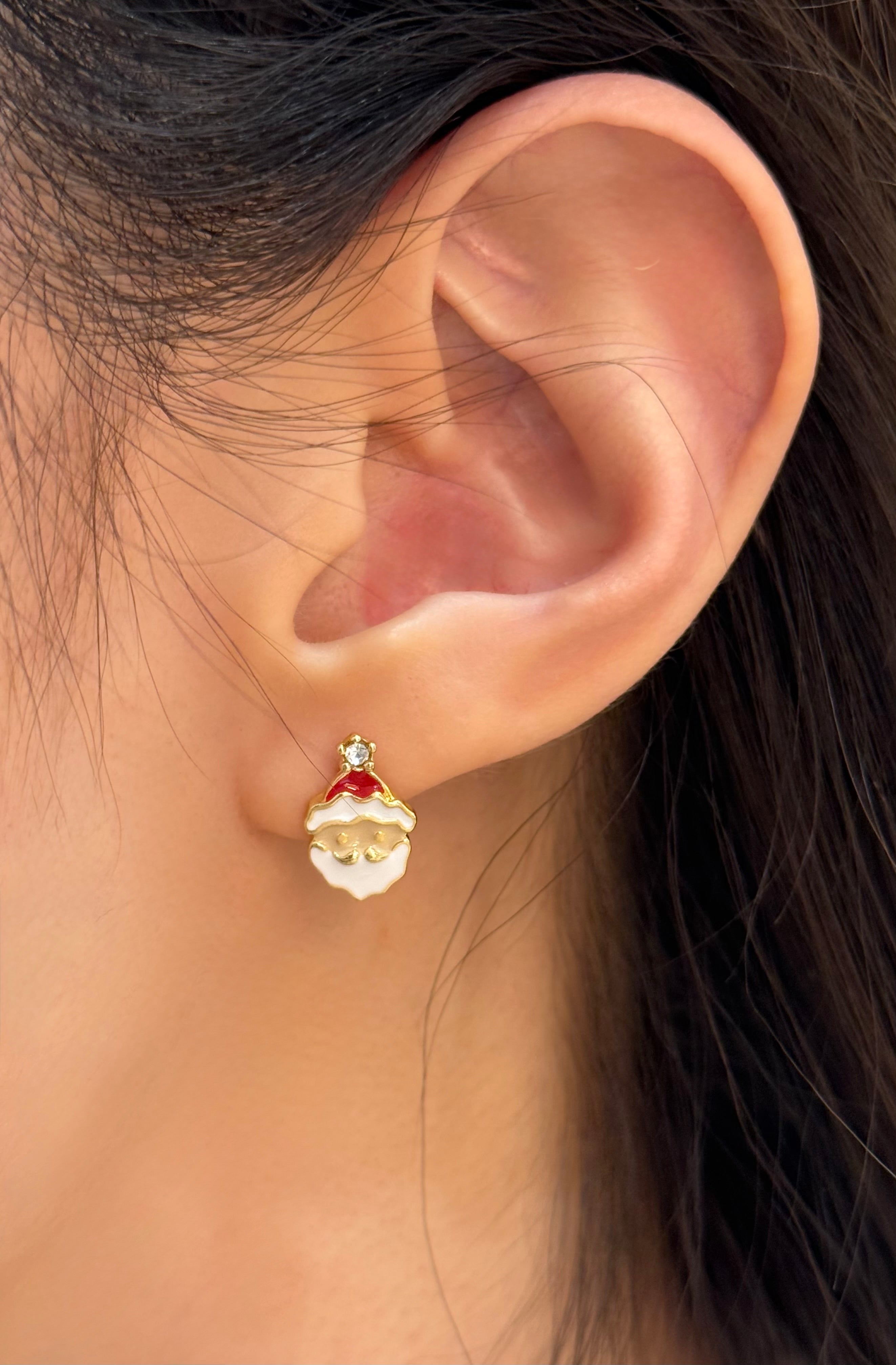 Christmas santa claus cubic earrings