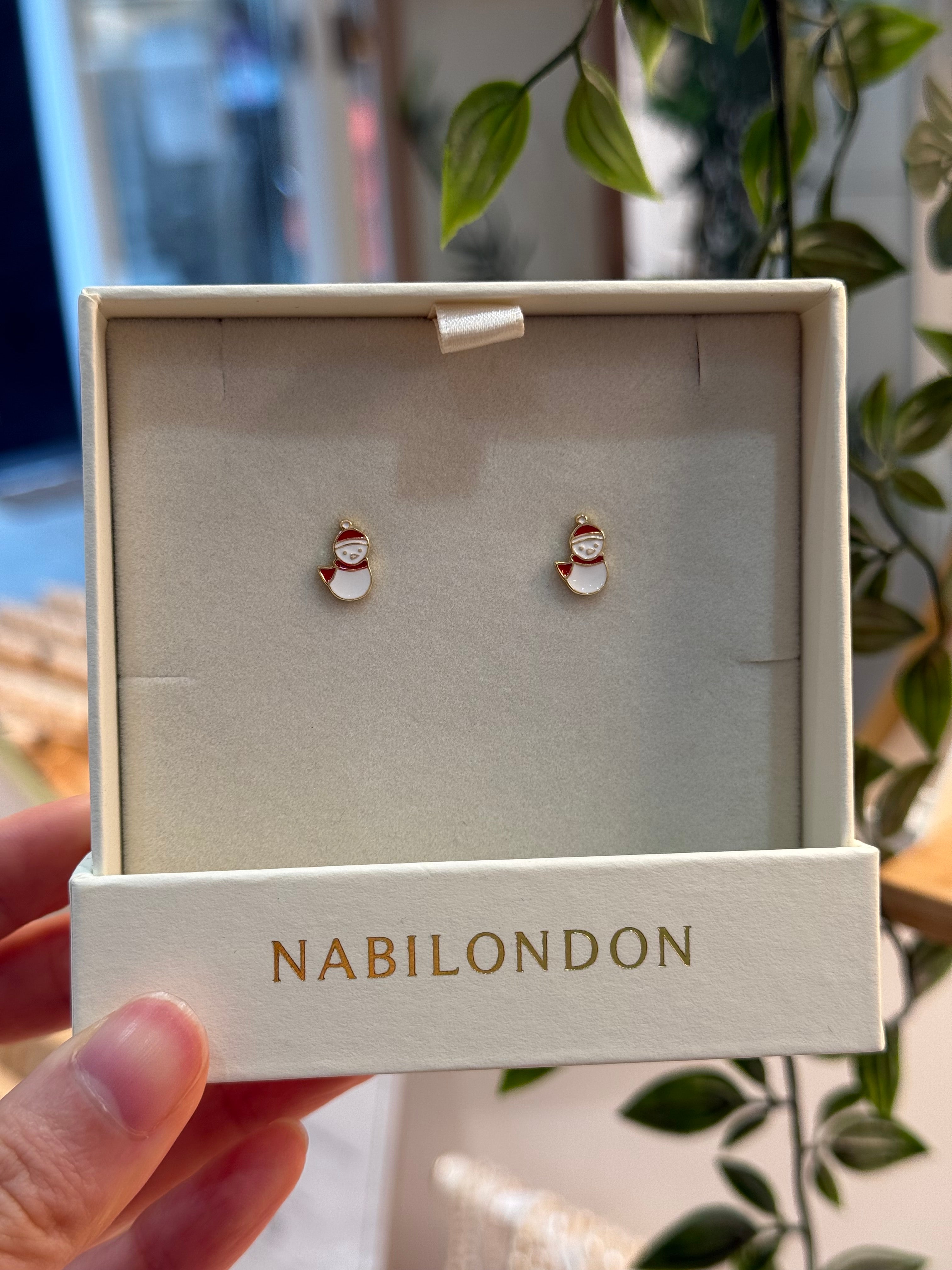 Christmas snowman earrings