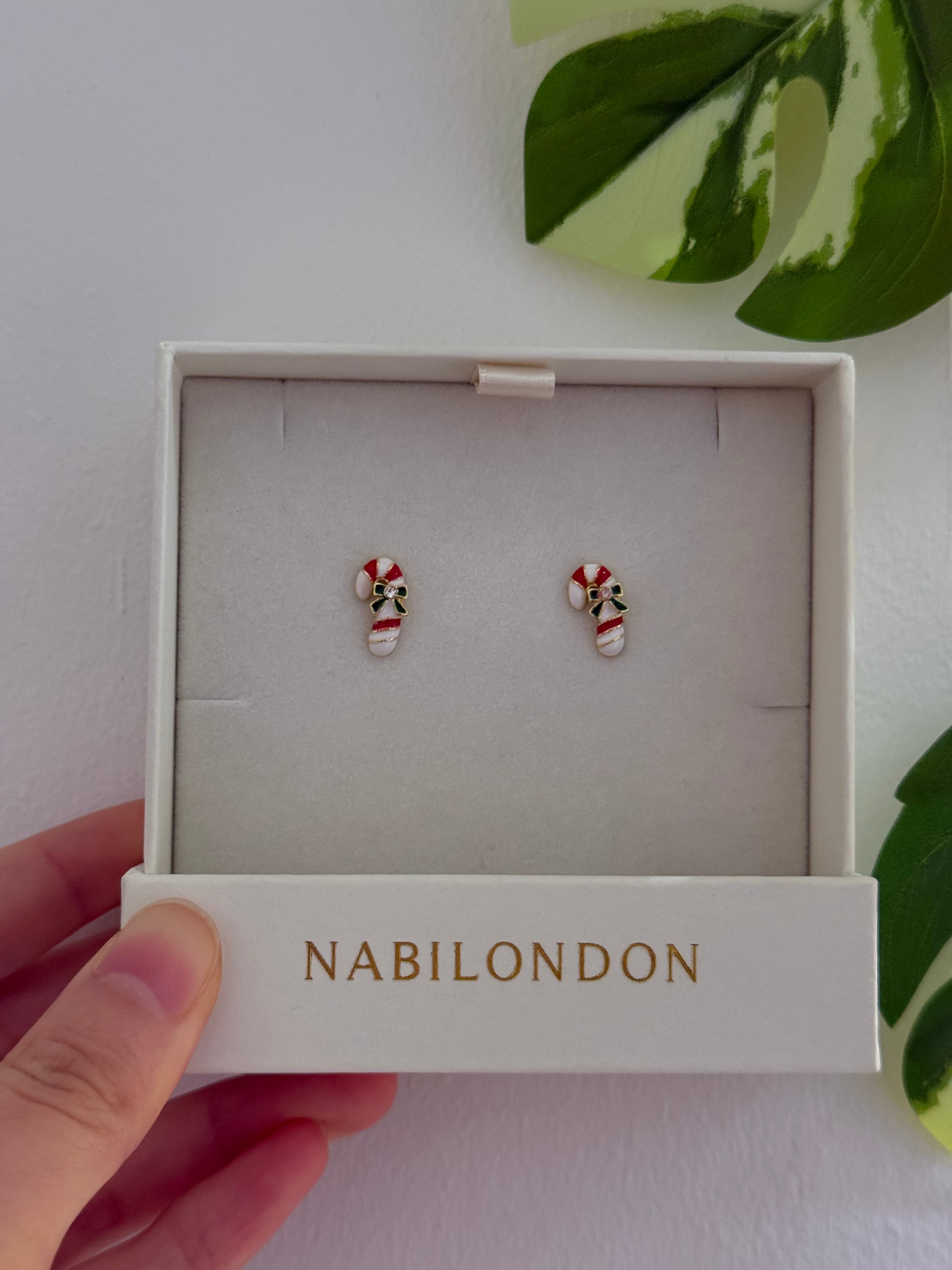 Christmas candy cane earrings