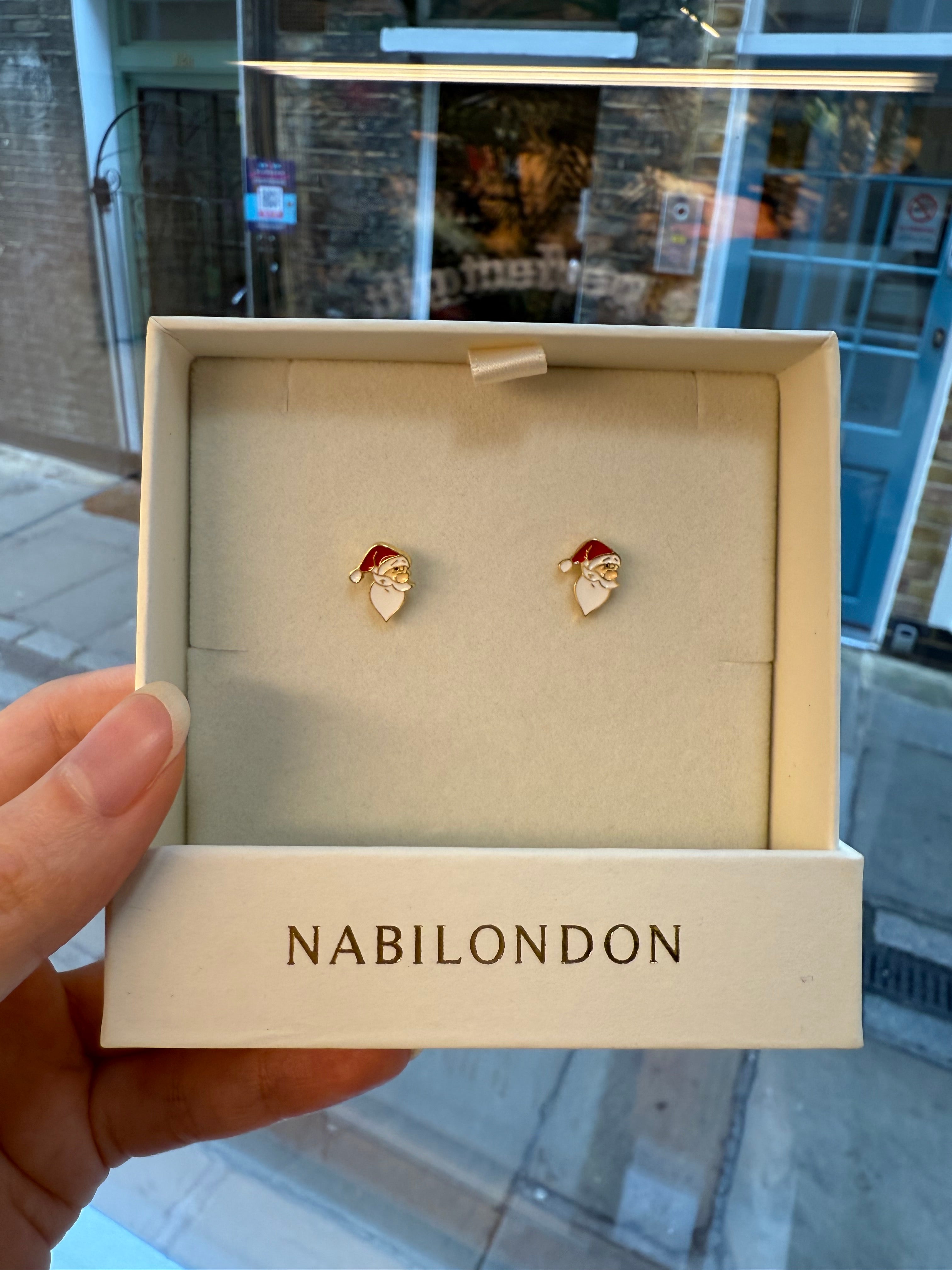 Christmas side santa claus earrings