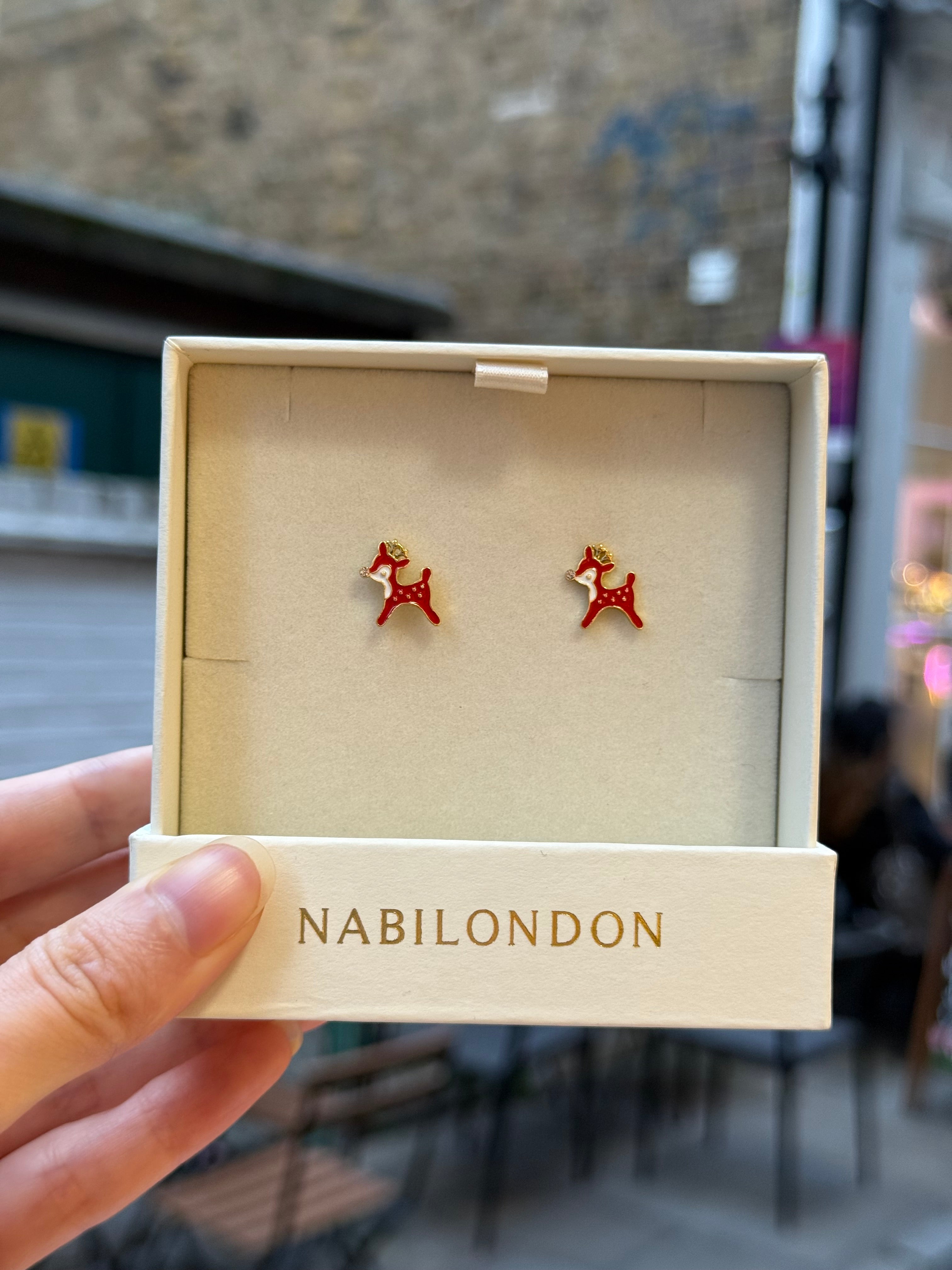 Christmas reindeer cubic earrings