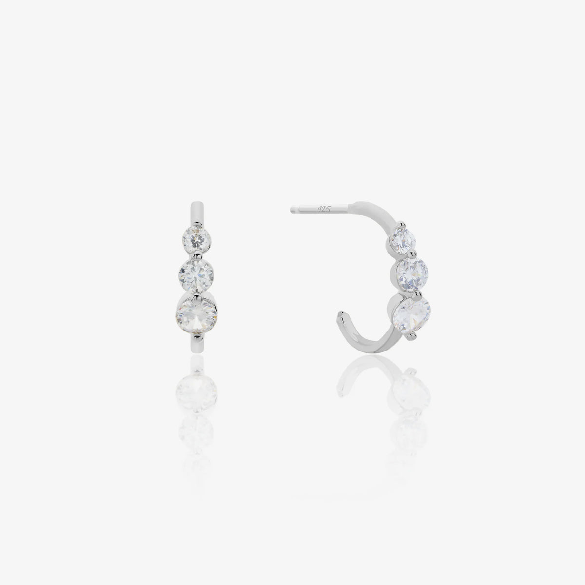 Triple cubic semi-hoop earrings