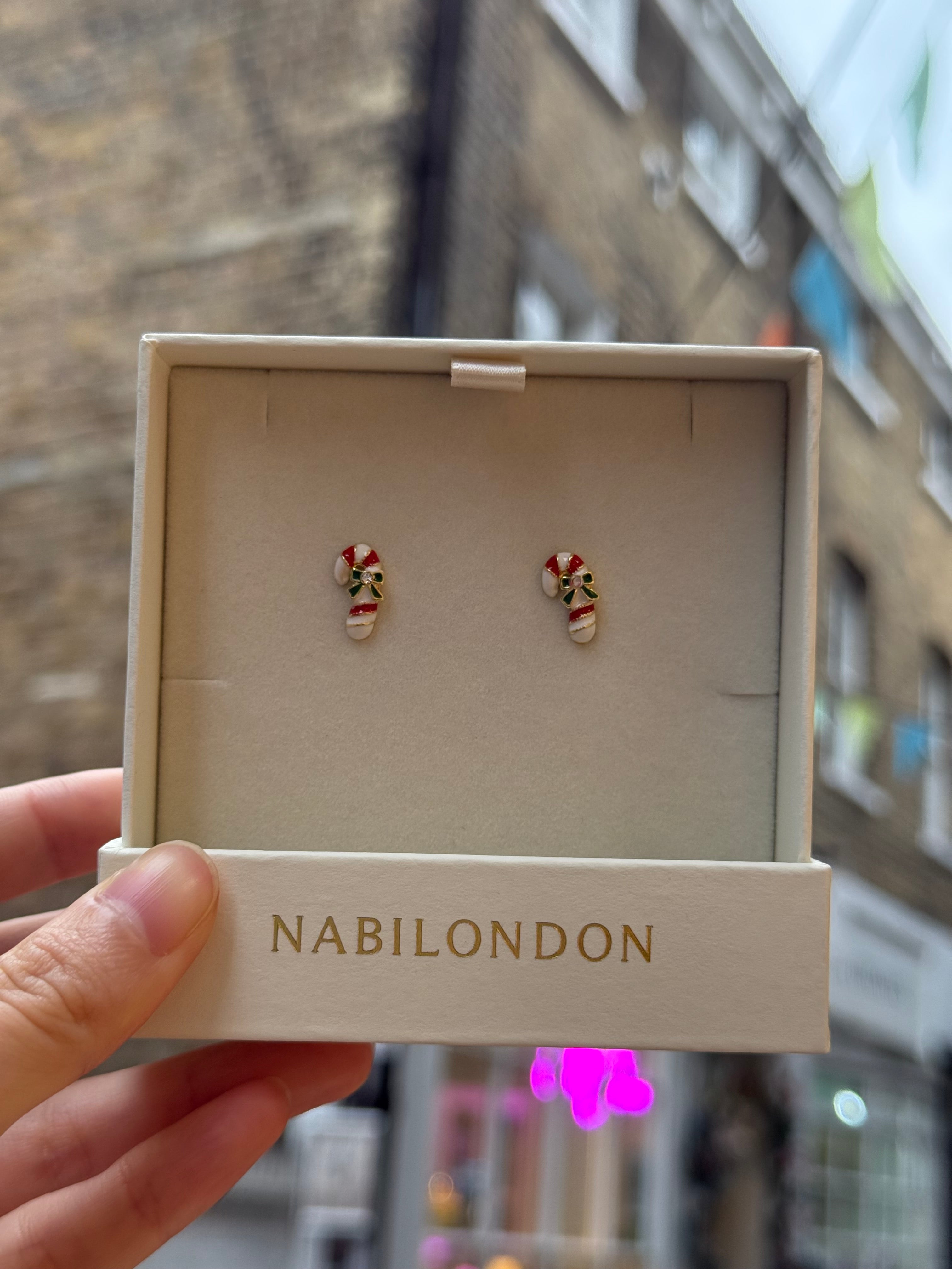 Christmas candy cane earrings