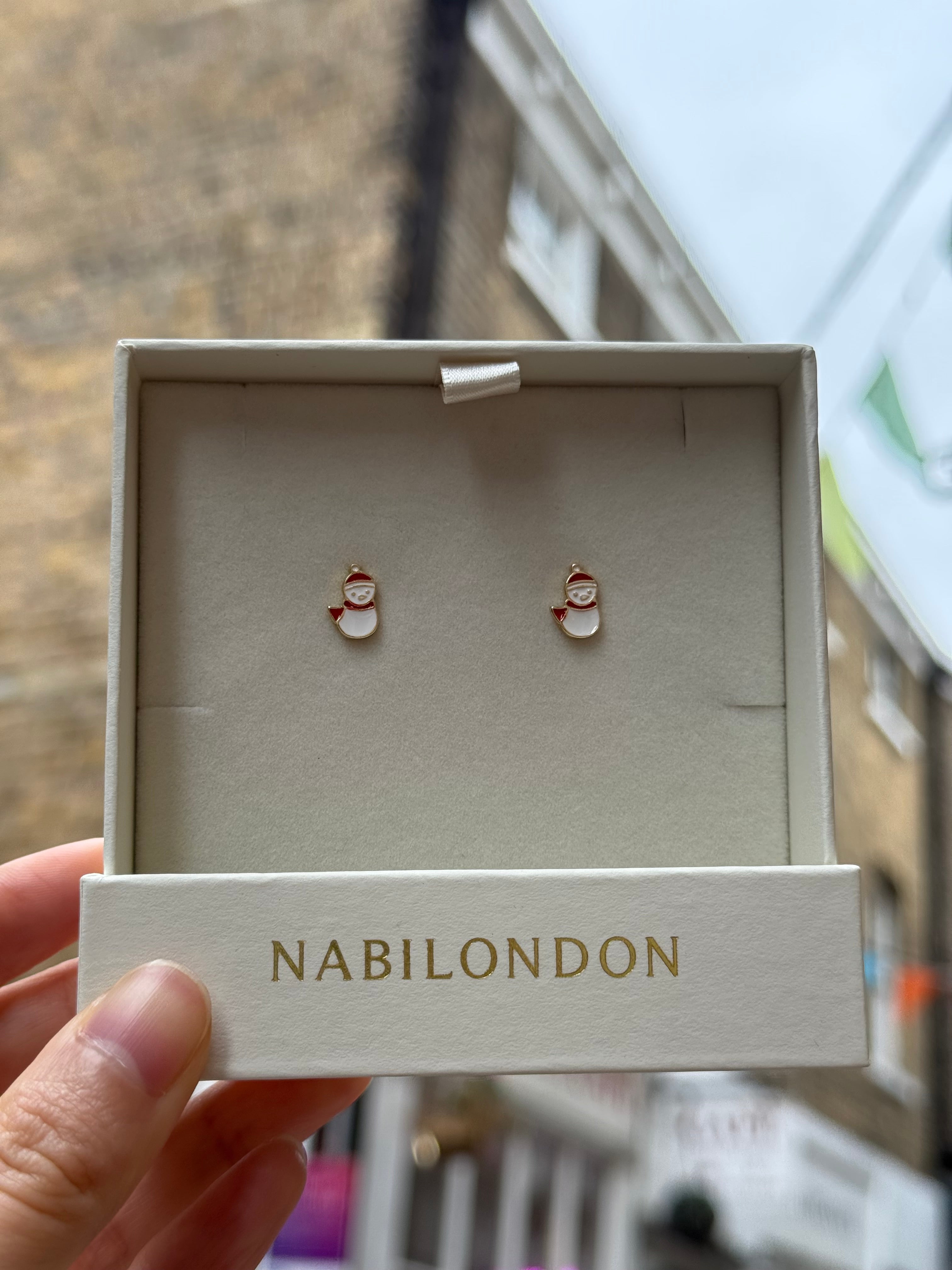 Christmas snowman earrings