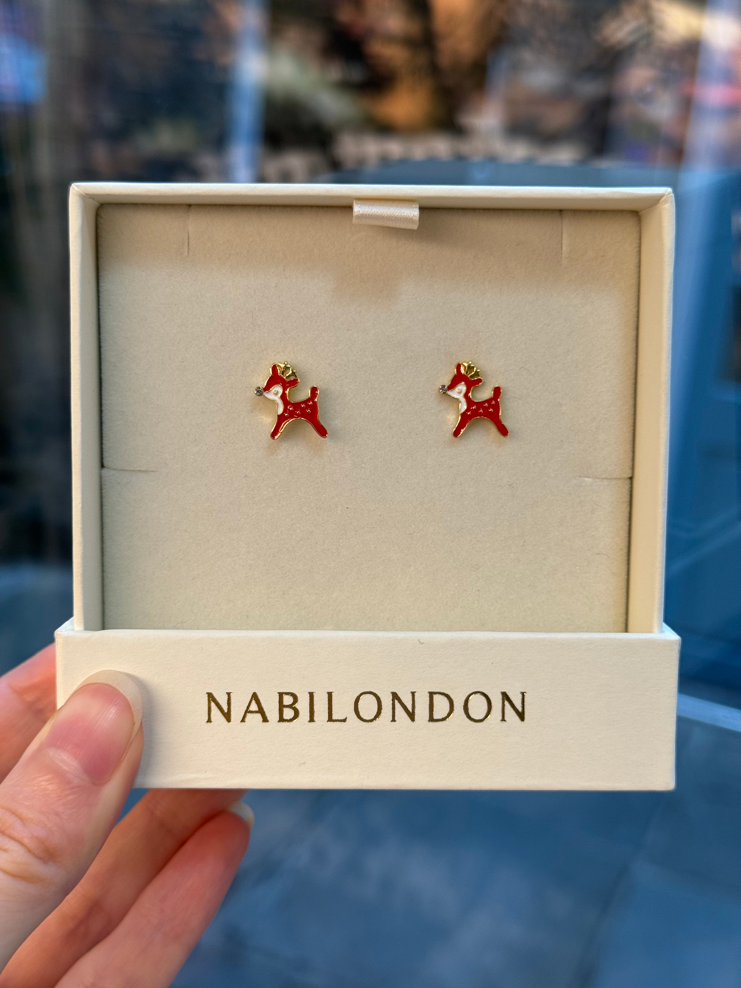 Christmas reindeer cubic earrings