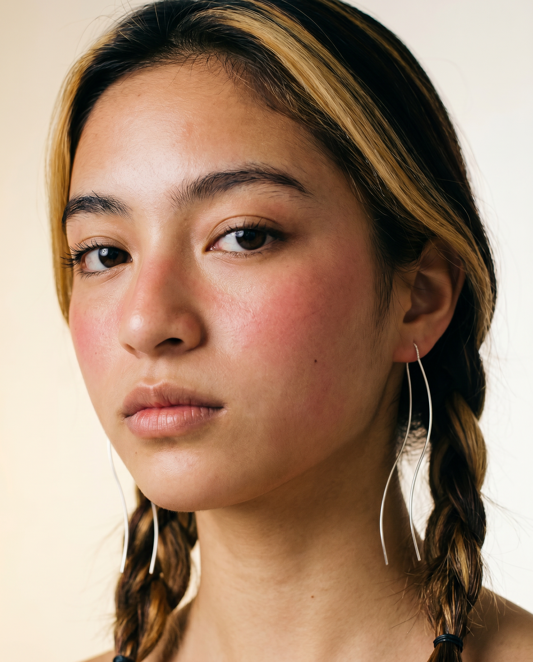 Flow drop long threader earrings