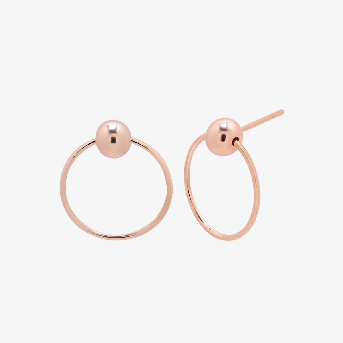 Ball with Line Circle Earrings featuring a modern geometric design with a delicate ball and sleek line detail, offering minimalist elegance and everyday versatility.