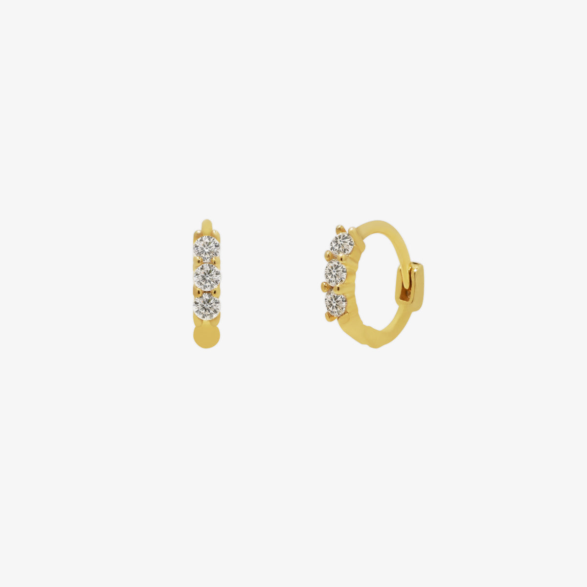 Triple Cubic Huggie Earring (925)