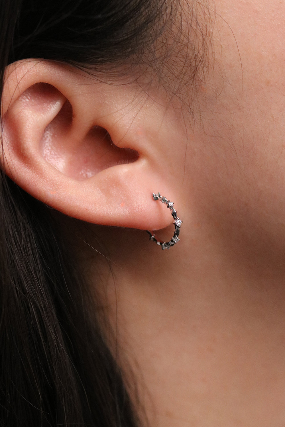 Cubic hoop earrings