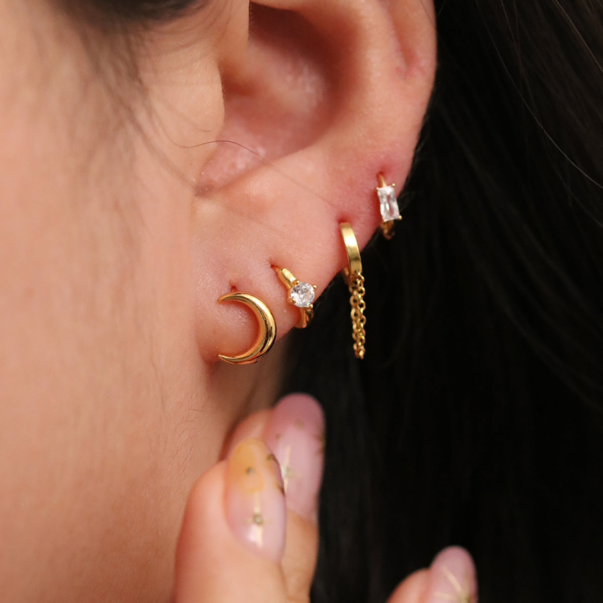 Single Cubic Huggie Earring