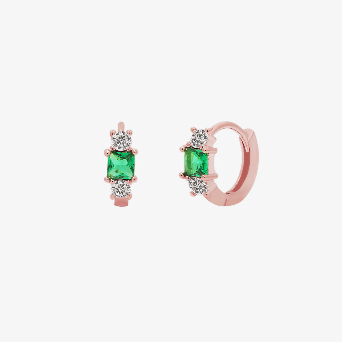 Green Onyx Huggie Earrings