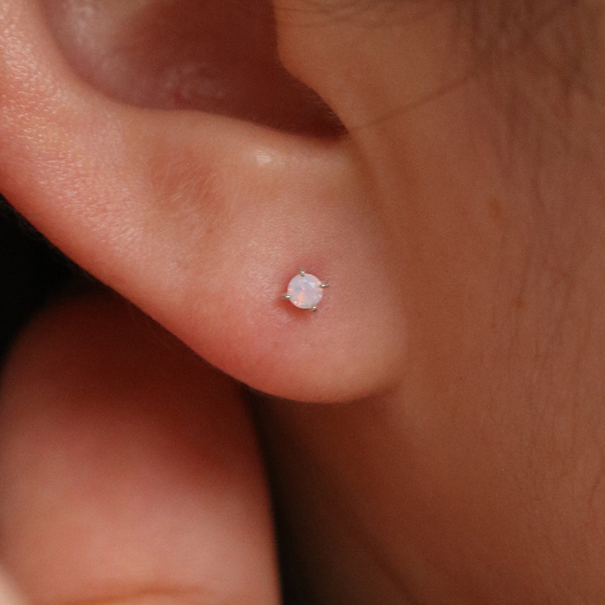 Tiny opal earrings