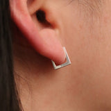 Block square huggie earrings