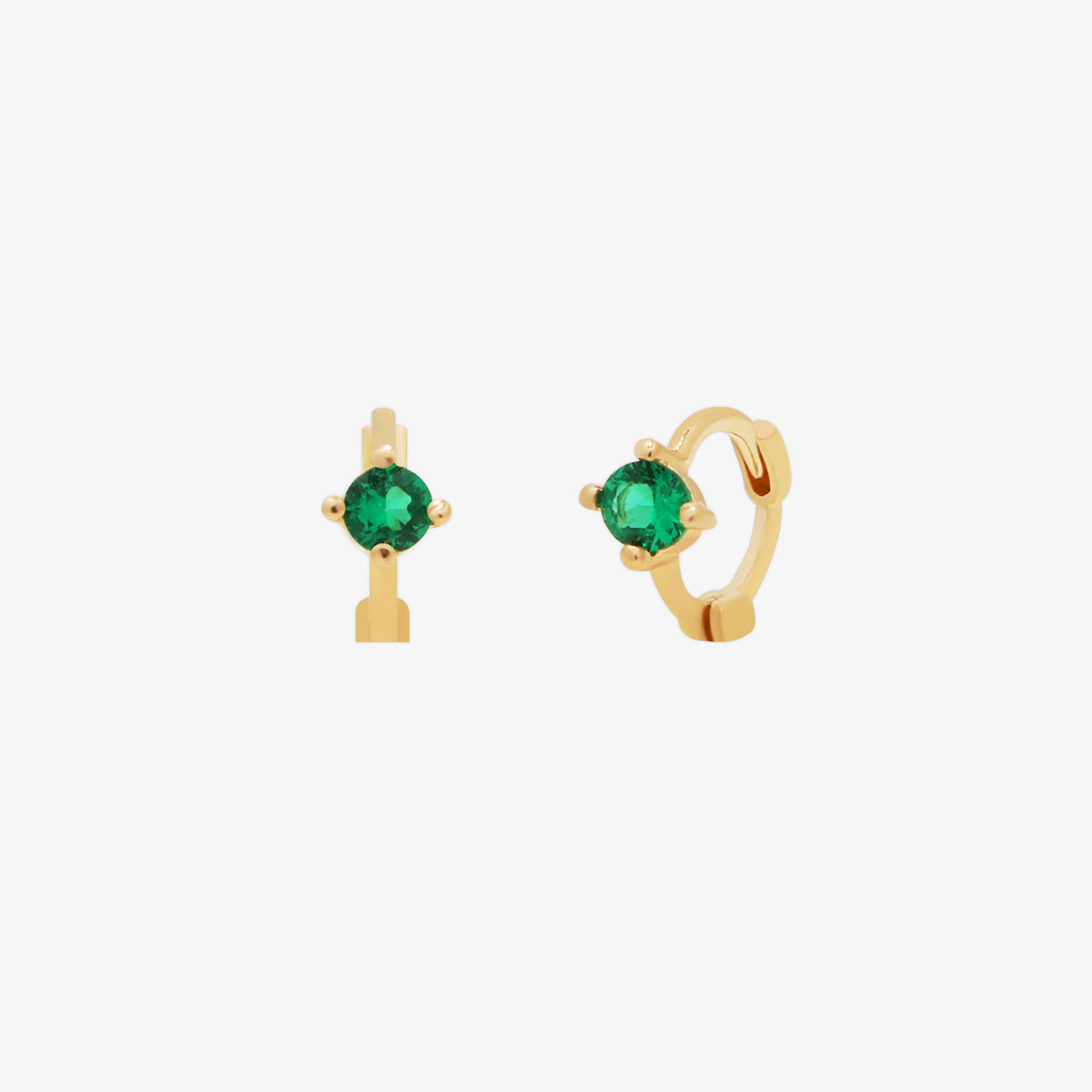 Single green onyx huggie earring