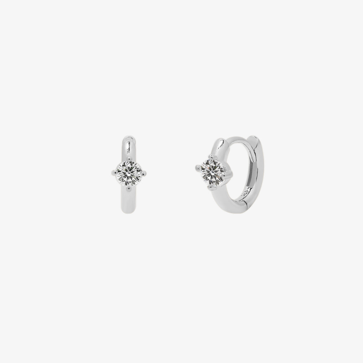 Single Cubic Huggie Earring