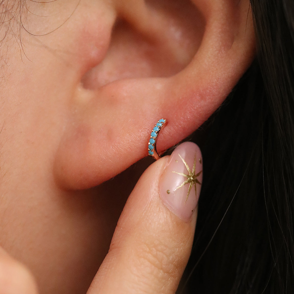 Turquoise Huggie Earrings